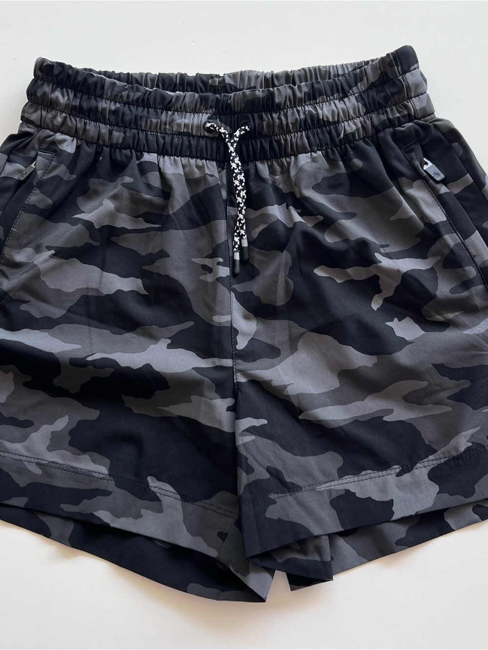 Athleta Girl Gray & Black Camo Athletic Shorts